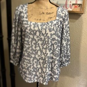 Beldini Green Blue Coral blouse, size XLarge NWT